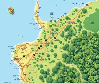 Mapa turístico de Rio Araguaia: guia local para visitar melhor