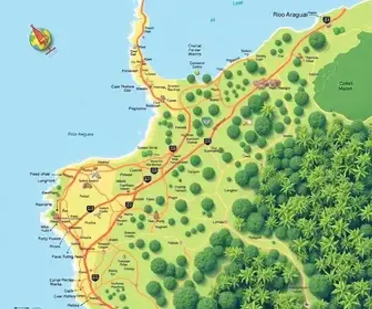 Mapa turístico de Rio Araguaia: guia local para visitar melhor